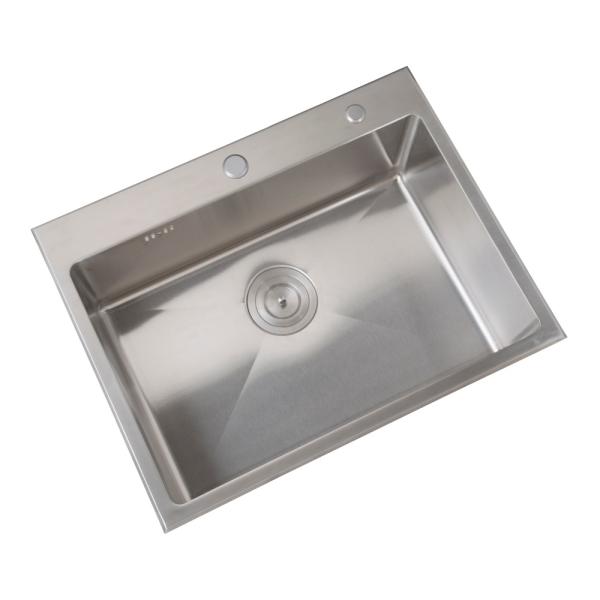 Single Bowl Stainless Steel Kitchen Sink With PVD Nano Mechanical Installation