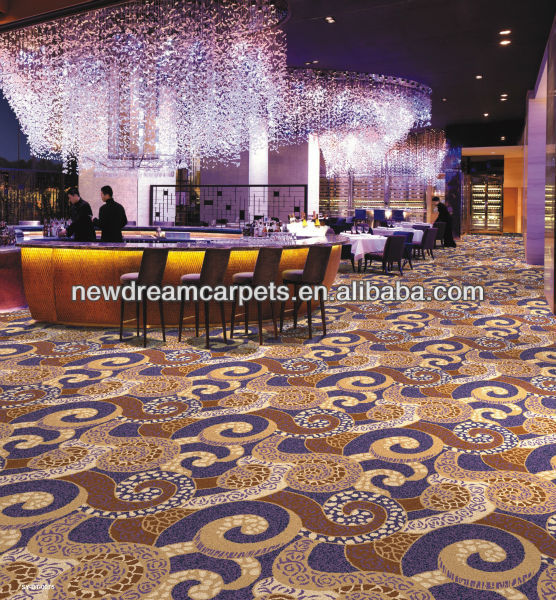 Stock 20% Nylon 80% Wool Five-Star Woven Axminster Carpet for Hotel Lobby Restaurant