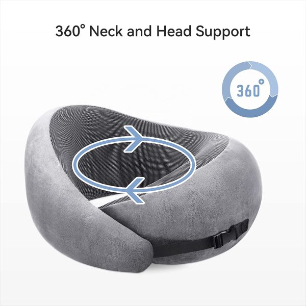Soft Memory Foam Neck Restraint O Neck Pillow for Aircraft and Office Solid Pattern