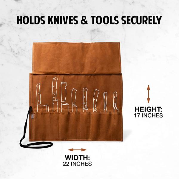Durable Knife Roll Bag Canvas Carrying Case For Kitchen