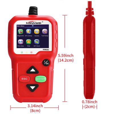 Guarnição à mão do combustível do teste do varredor de Konnwei OBD2 da ferramenta diagnóstica para o carro/veículo