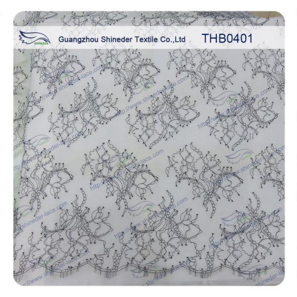 Light Two-tones Colors Polyester & Nylon Chantilly Lace for Wedding & garment dress