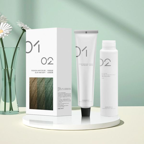 Kit de crème colorante pour cheveux à domicile sans ammoniaque avec crème pré-oxydante