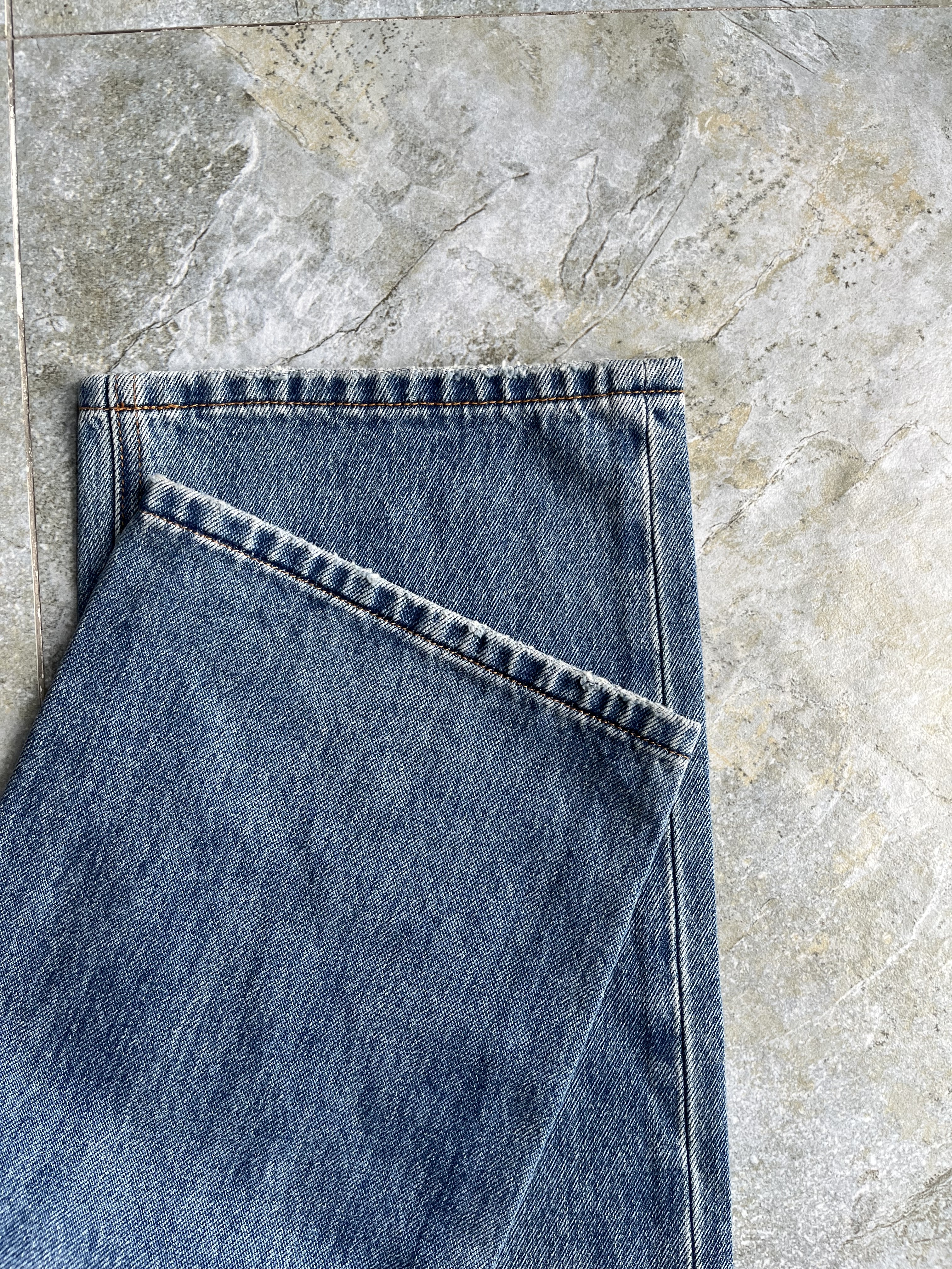 Gradient Vintage Men's Jeans Mid Waist Loose Wide Leg Jeans Straight