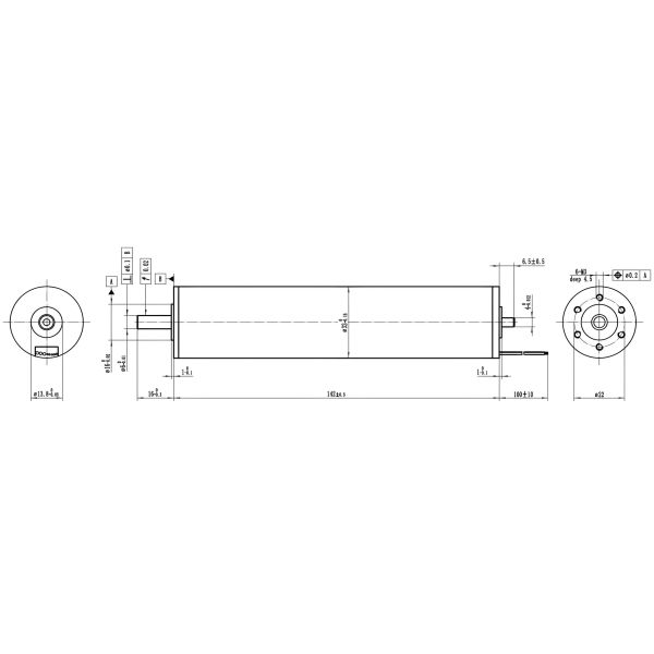 4 pôles rotor 32 mm moteur sans pinceau sans fente 306.8W 0.57N.m 5235RPM 24V 48V