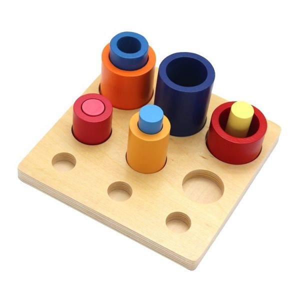 Wooden Early Education Thinking Round Block Develop Children Intelligence Baby Coordination Square Assembled Toy