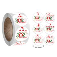 Autocollants personnalisés de label de cadeau, autocollants de rond de Joyeux Noël