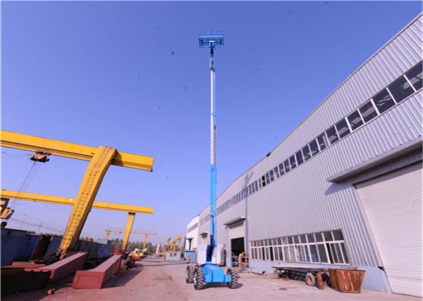 Metal Structure Self Propelled Boom Lift Blue Color 1 Year Warranty Anti Corrosion