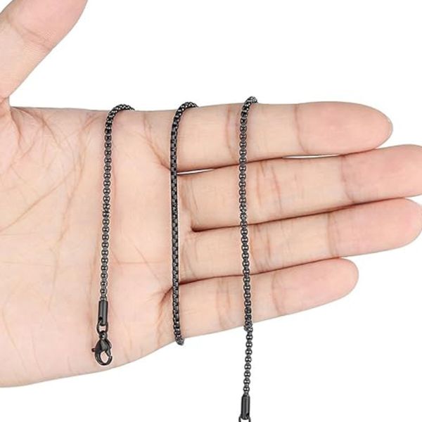 Collier chaîne de perles en acier inoxydable pour hommes et femmes avec expertise tierce