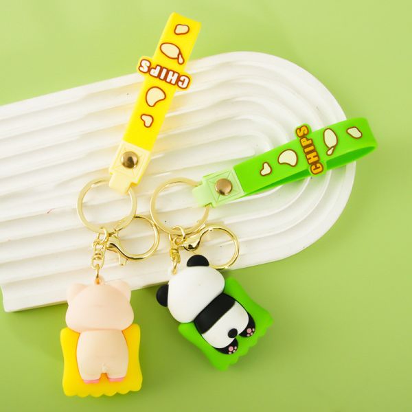 Панда на заказ ключевая цепочка заклинания для девочек дети резиновые сумки для животных рюкзак заклинание подвеска