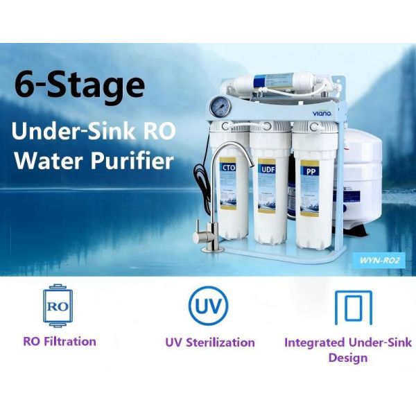 6-Stage Under Sink RO Water Purifier With UV And Alkaline Filter