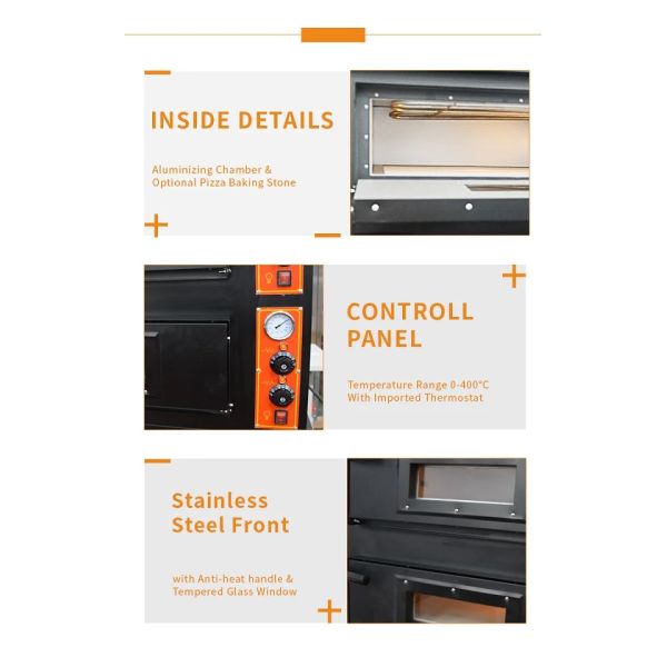 2 Deck Bakery Electric Pizza Deck Oven Countertop