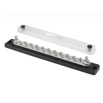 20-Way Screw Fixed Marine Bus Bar with 600A Capacity Nickel-plated Copper Power Distribution Terminal Block