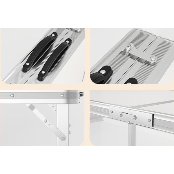 Outdoor Folding Picnic Table with 4 Chairs, Aluminum Camping tables that fold up lightweight,Mountaineering equipment