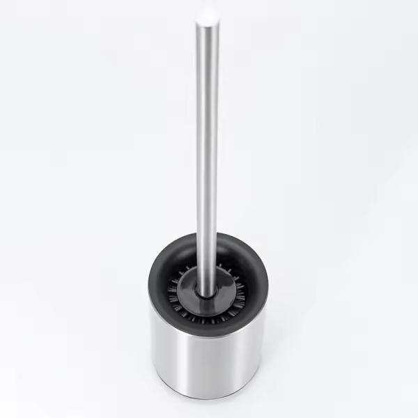 Bathroom Round TPR Toilet Bowl Cleaning Brush With Holder Free Standing