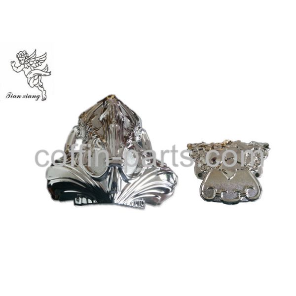 Silver Plastic Coffin Corner With Steel Bars , European Style Casket Hardware Wholesale