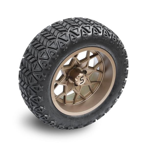 O carrinho de golfe 14 as rodas e os pneus 22x10-14 de bronze levanta exigiu PCD 1/101.6