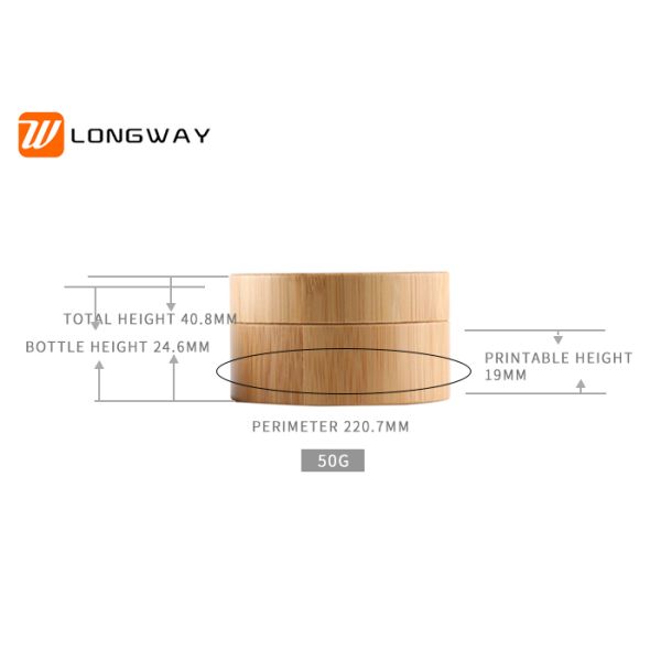 Bamboo Cream Jar  30g 50g  with PP inner bottle for Cosmetic Packaging