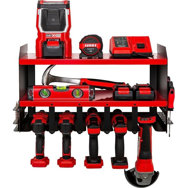 壁掛けツールオーガナイザー 重用金属のドリルホルダーと無線ツールストレージ