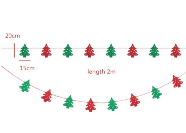 Customized Logo Christmas Tree Flag 20*15 Cm Felt Christmas Tree Decorations