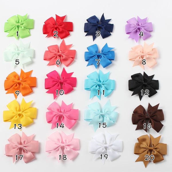Ribbon Hair Bow Accessories 8cm Solid Color Grosgrain Fabric for Girls' Hair Band Bow