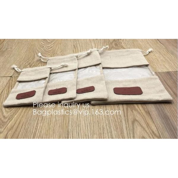 Candy Gift Pouch Bags with String Birthday Wedding Party Gift Jewlery Pouches Party Favor Jute Gift Bags Brown with Whit