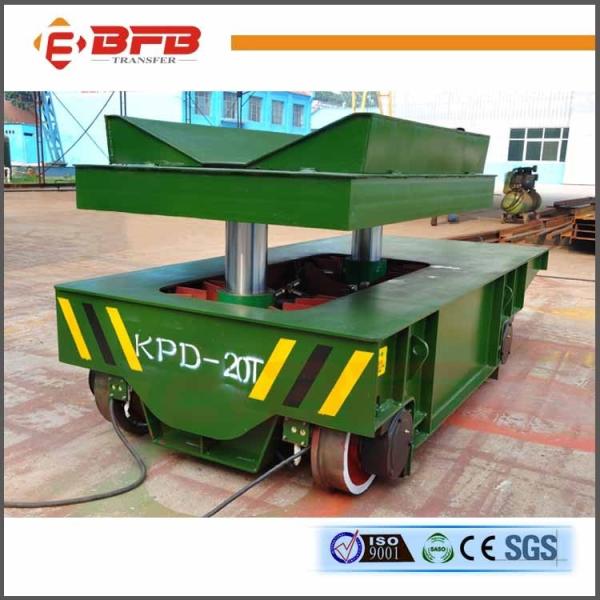 Metallurgy Plant Coil Transfer Cart , V Frame Motorised Rail Trolley Agricultural Transfer Cart Hydraulic Lifting