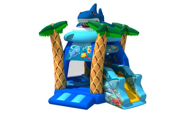 New inflatable ocean wold combo 1000D PVC material inflatable combo with lovely shark modeling