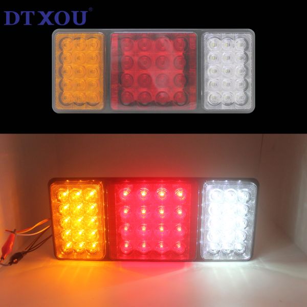 High Efficiency Energy Saving Ip67 Waterproof 12v 24v Amber Red White Color Three Lens Combination Tail Light