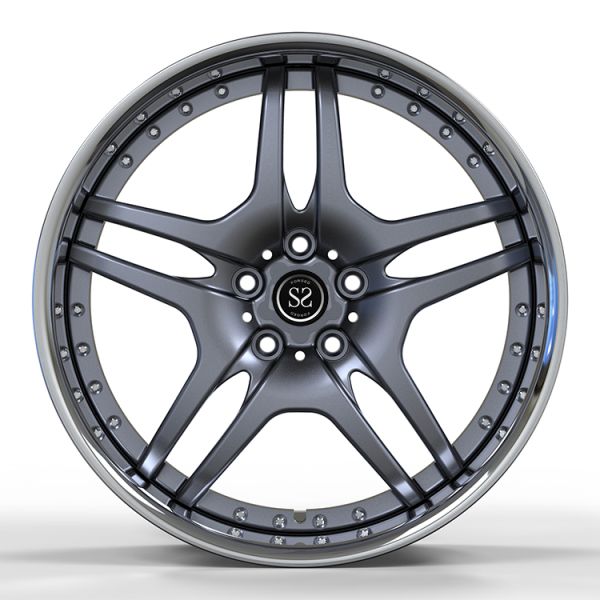 Сплав Meceredes Benze S600 алюминиевый снабжает ободком 22 сторону 2-PC 6061-T6 серую отполировал бочонки