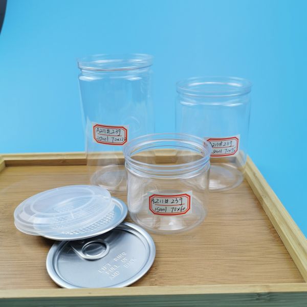 Food Grade 62MM PET 0.15l PE Cover Plastic Food Cans
