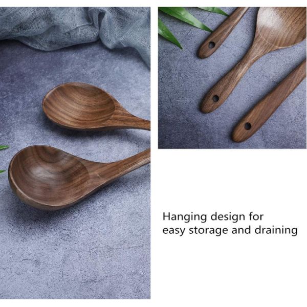 Monolithic Non Toxic Wooden Cooking Utensils Walnut CU Certified