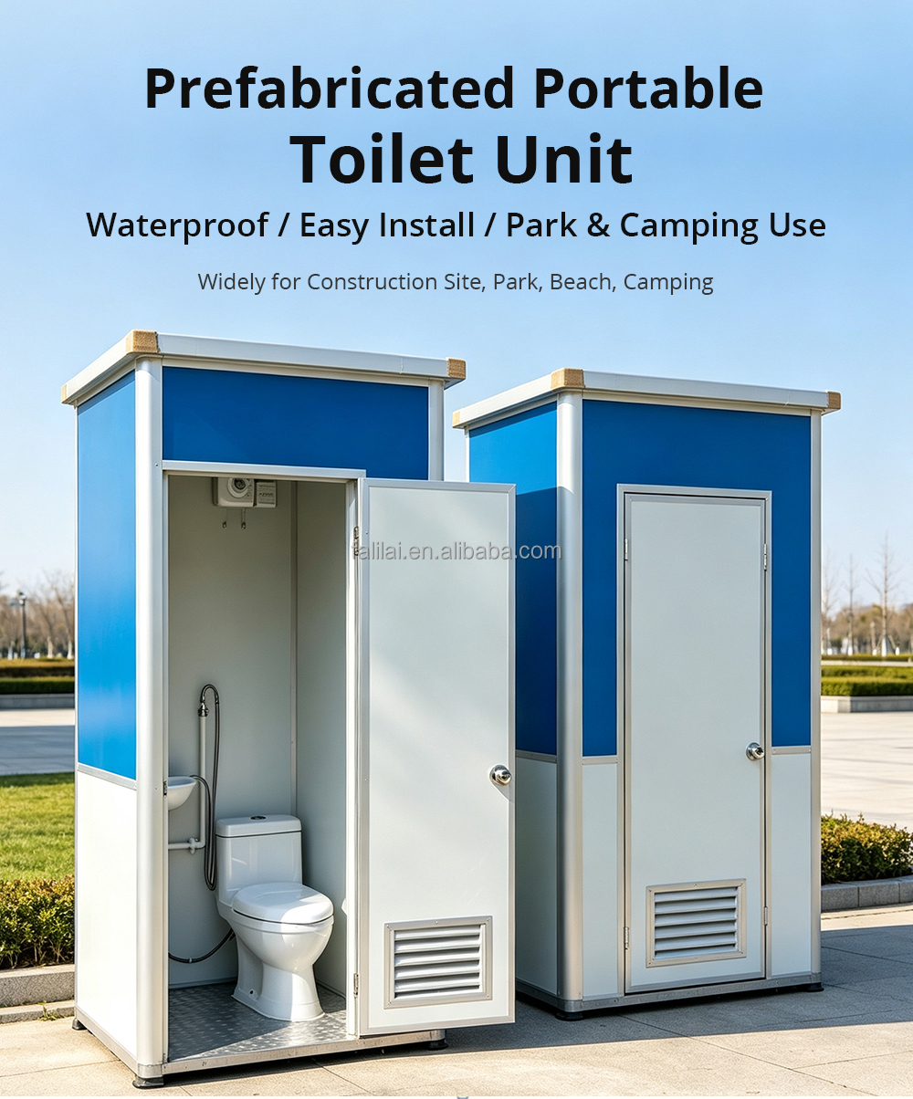 Modern Prefab Modular Portable Toilet Kit for Park School Apartment Use-Eco-Friendly Durable Public Restroom Solution