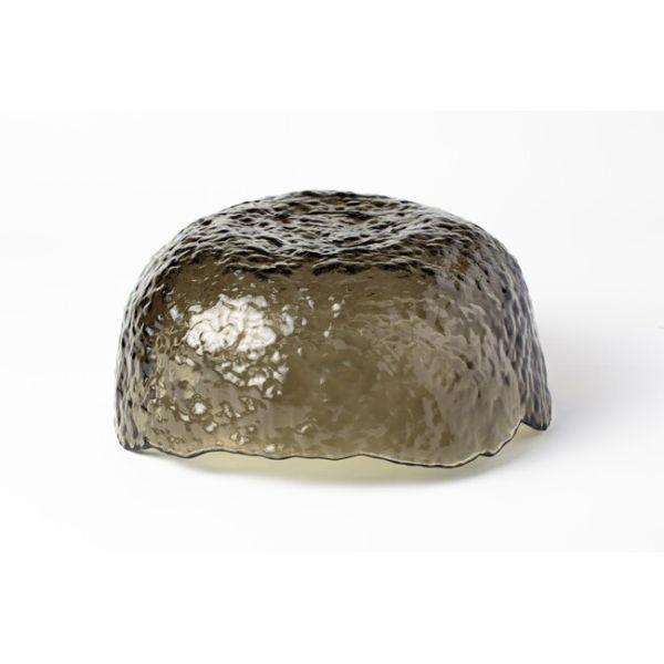 Smoked Extra Large Glass Kitchen Wares 35 Oz Irregular Glass Salad Serving Bowl