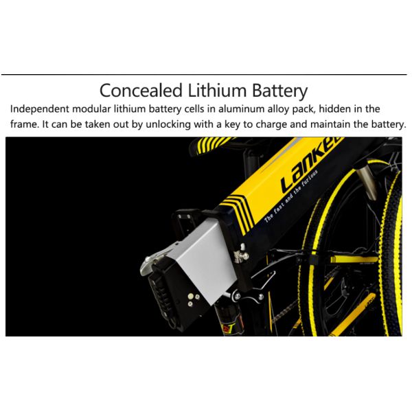 26 Inch Folding Full Suspension Mountain Ebike With Hidden Battery