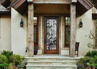Low Maintenance Art Glass Panels Temperature Control Impact Shield Garage Door