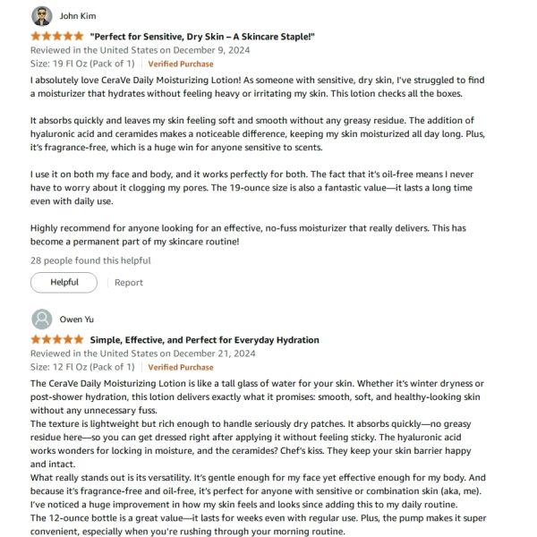 Ultra Hydrating Daily Moisturizing Lotion Face Moisturizer Fragrance Free 12 Ounce