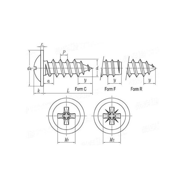 DIN 968 Metal Drywall Screws 12.9 Cross Recessed Head Screw