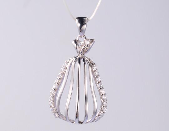 Pear Hollow Geometric 925 Sterling Silver Pendant For Women 925 Silver CZ Pendant Add A Touch Of Luxury To Your Jewelry Collection  925 Silver CZ Pendant 925 Silver CZ Pendant The Perfect Choice