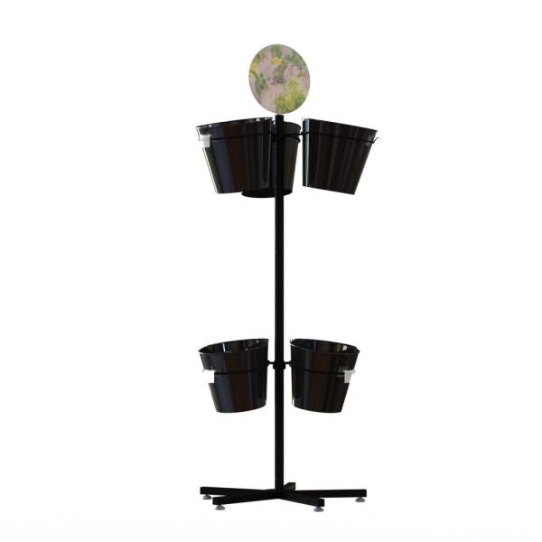 Florist'S Shop Bouquets Metal Floor Display Stand With 7 - 12 Flower Barrel
