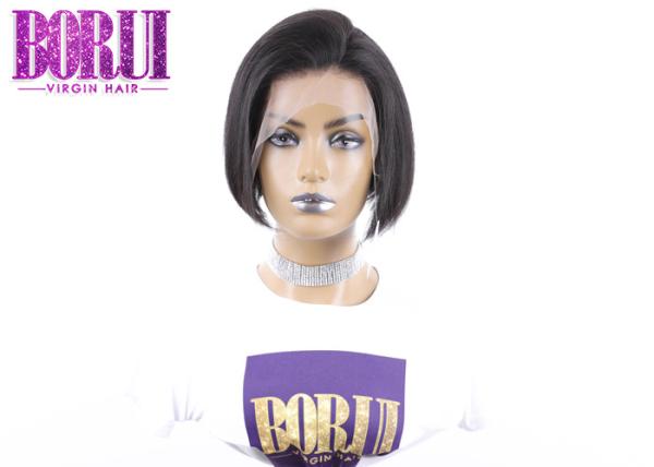 Peruca curto da parte dianteira do laço de Bob, duende natural em linha reta pre arrancado da peruca da linha fina
