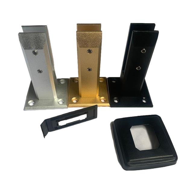 Stair Glass Free Grooved Aluminum Handrail Profiles Ground Holes 6063 T3 Extruded