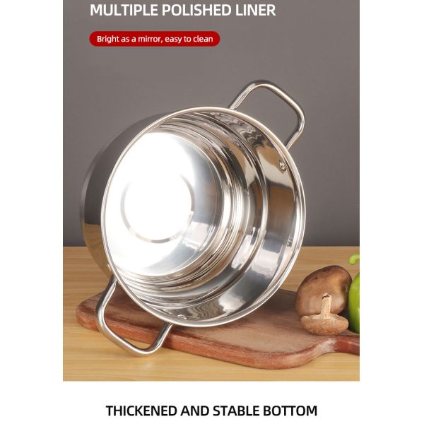 Multi-function Silver Kitchen Cookware Cooking Pot Set Stainless Steel Soup & Stock Pots Sets With Stainless Steel Handle