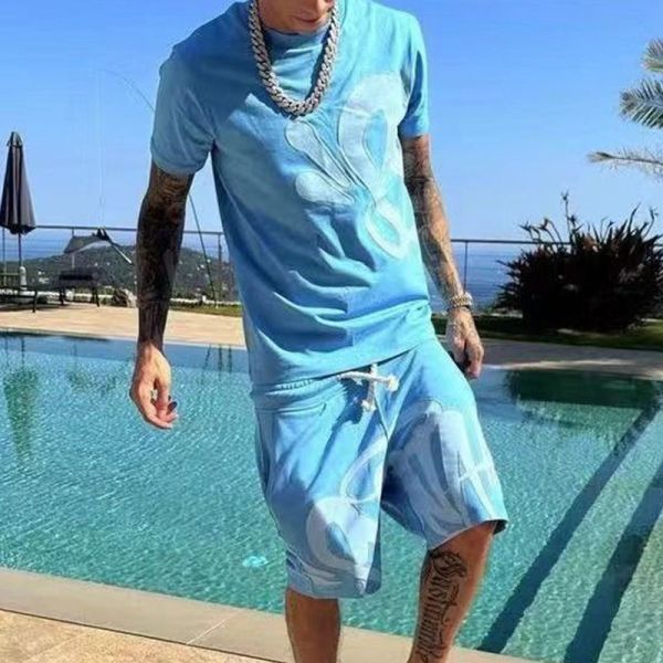 Logotipo personalizado, bordados, parches, impresión de la calle alta, camisetas, camisetas con manga corta de algodón, pantalones cortos para hombres.