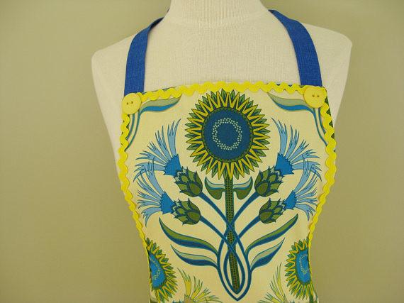 Ladies Apron, Kitchen Apron, Full Cooking Apron, Yellow Apron, Apron With Pockets, Gift For Women, Adult Apron, Gift Und