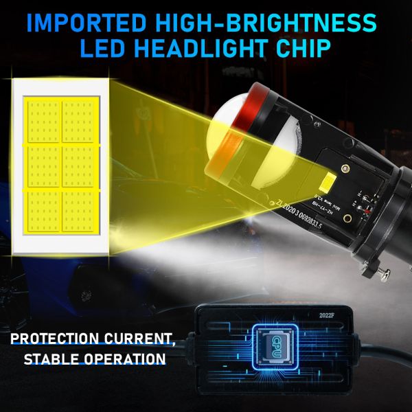 White 45W Mini Lens Y8 H4 Car LED Spotlight Universal Headlight Bulb