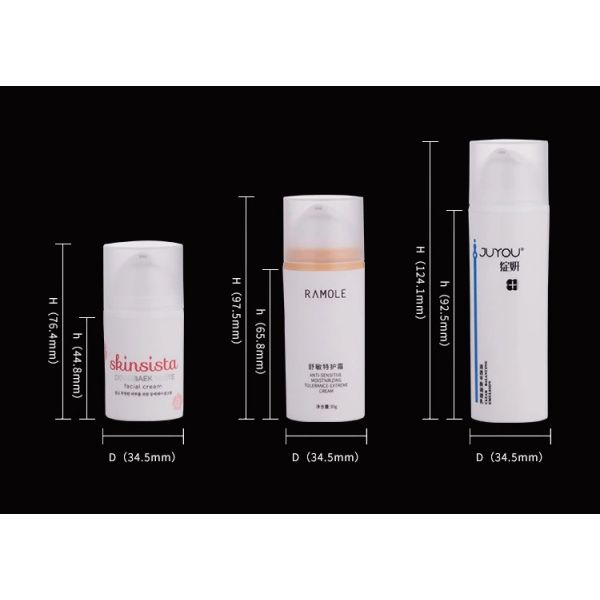 15ML 30ML 50ML PP/PCR Airless Lotion Pump Bottle for Screen Printing and Even Dosage