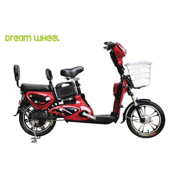 16 Wheel Pedal Assist Electric Bike , Pedal Assist Women's Bike 48V 12Ah Battery