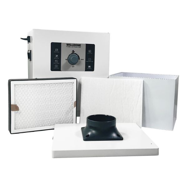 WILLDONE C50 Mini 150W Beauty Nail Salon Fume Extractor, soldering welding smoke fume extractor