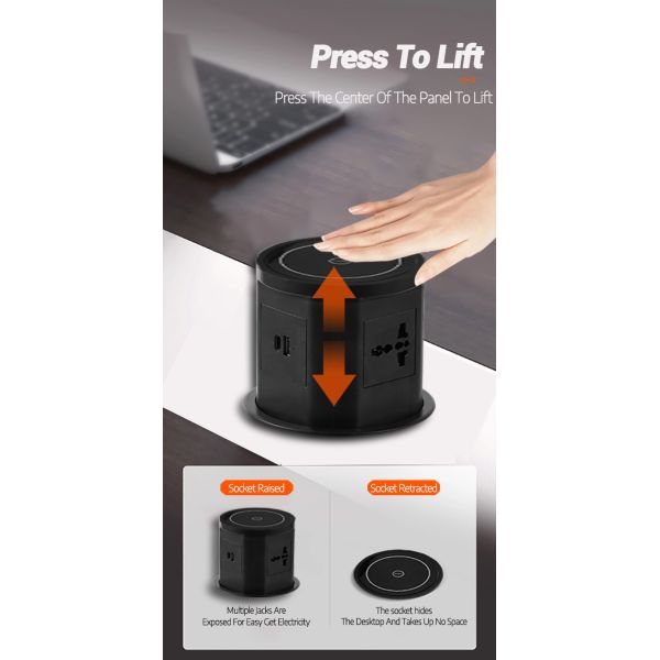 Junnan Multi-function Socket With 114.9mm*168.7mm Completely Closure Size For Kitchen